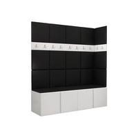 GARDEROBEN-SET Orion II - Schwarz/Weiß, Holzwerkstoff/Kunststoff (168/186/46cm) - MIRJAN24