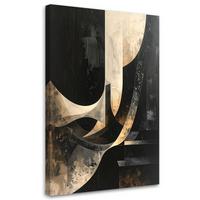 LEINWANDBILD Abstraktion 70x100cm - Schwarz, Textil (70/100cm) - Feeby