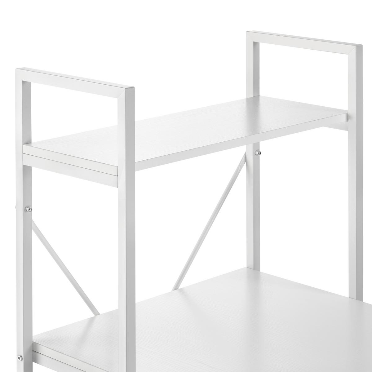 SCHREIBTISCH Stavanger - Weiß, Holzwerkstoff/Metall (60/120/122cm) - [en.casa]