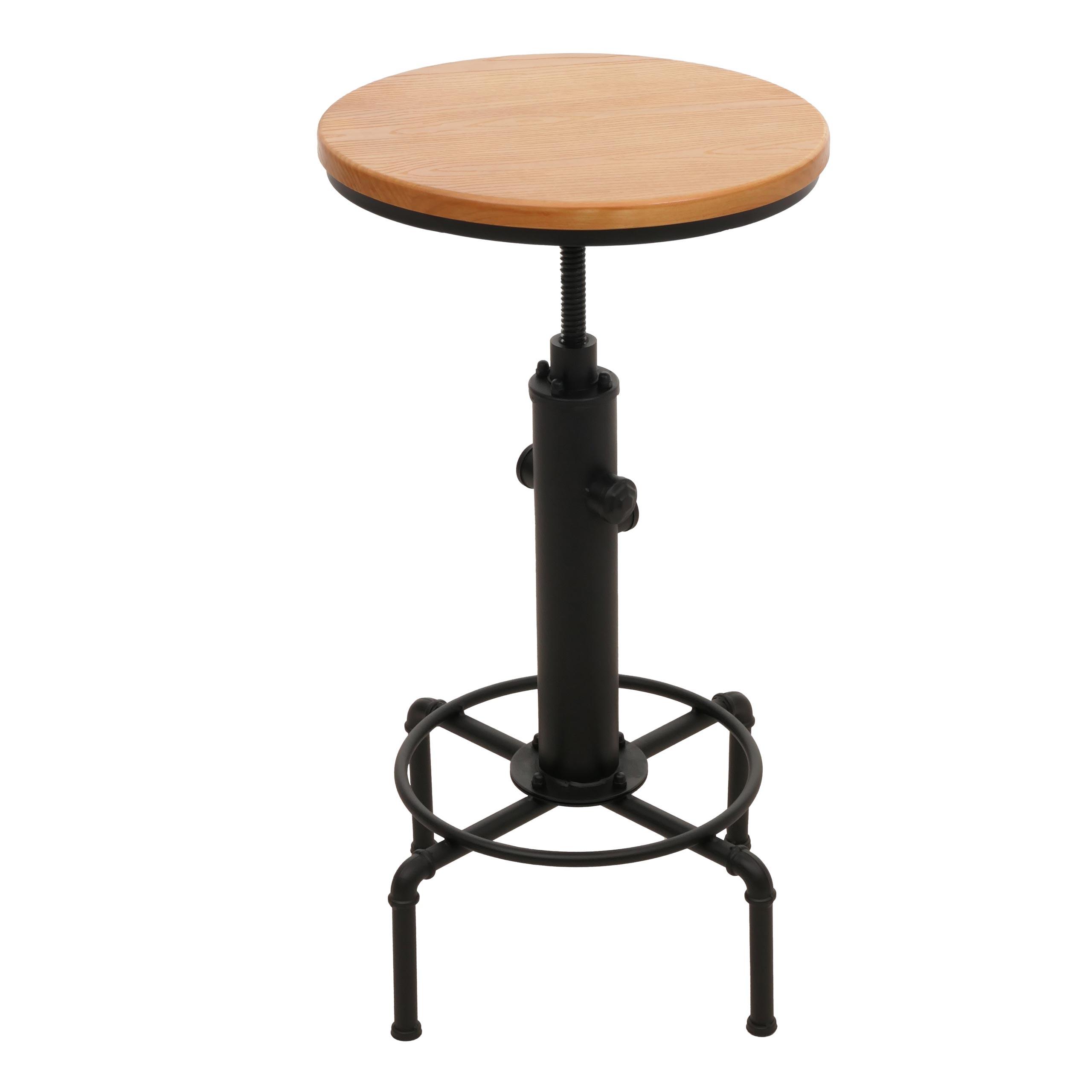 BARTISCH rund Schwarz, Beige - Beige/Schwarz, Holz (50/50/104cm) - MCW