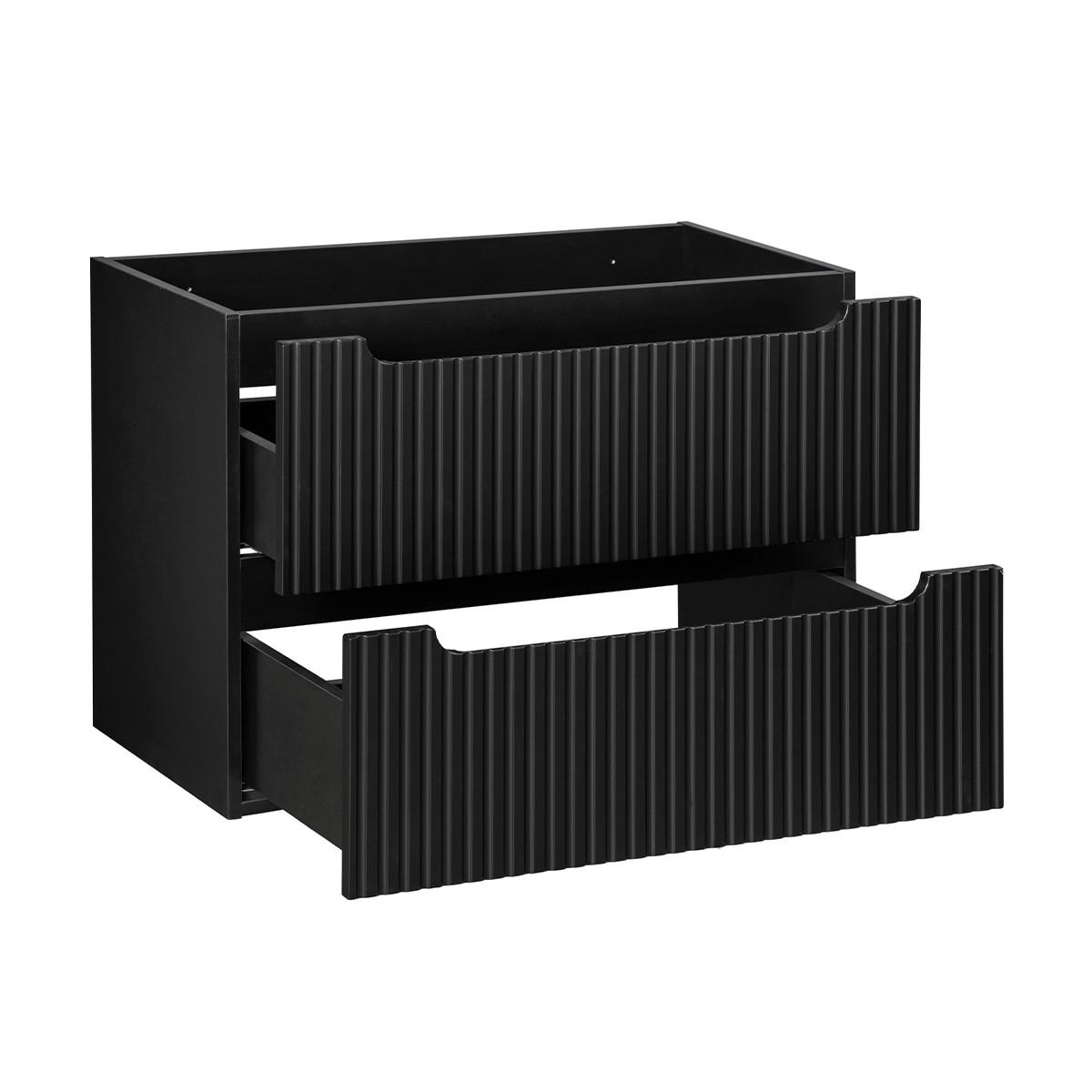 WASCHTISCH 80.4cm Riva Schwarz und Holz - Schwarz, Holzwerkstoff (80.4/59/40cm) - Petits-meubles