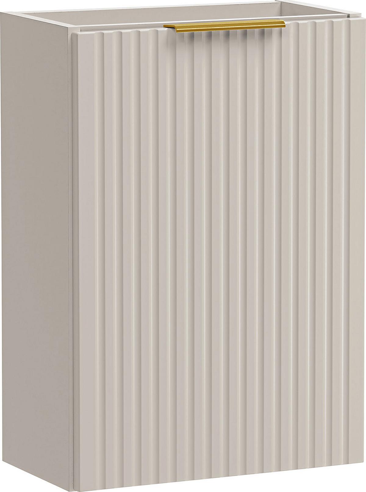 WASCHBECKENUNTERSCHRANK Niva hängend mit Rillenfronten in Matt Kaschmir, 40/57/22 cm - Kaschmir/Beige, Holzwerkstoff/Kunststoff (40/57/22cm) - WFL GROUP
