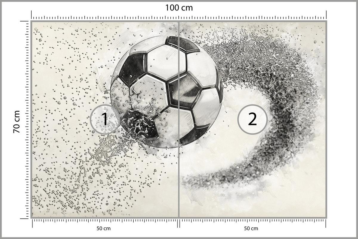 FOTOTAPETE für Kinderzimmer Abstrakter Sand Fußball Sport 100x70 - Beige/Creme, Papier (100/70cm) - Muralo
