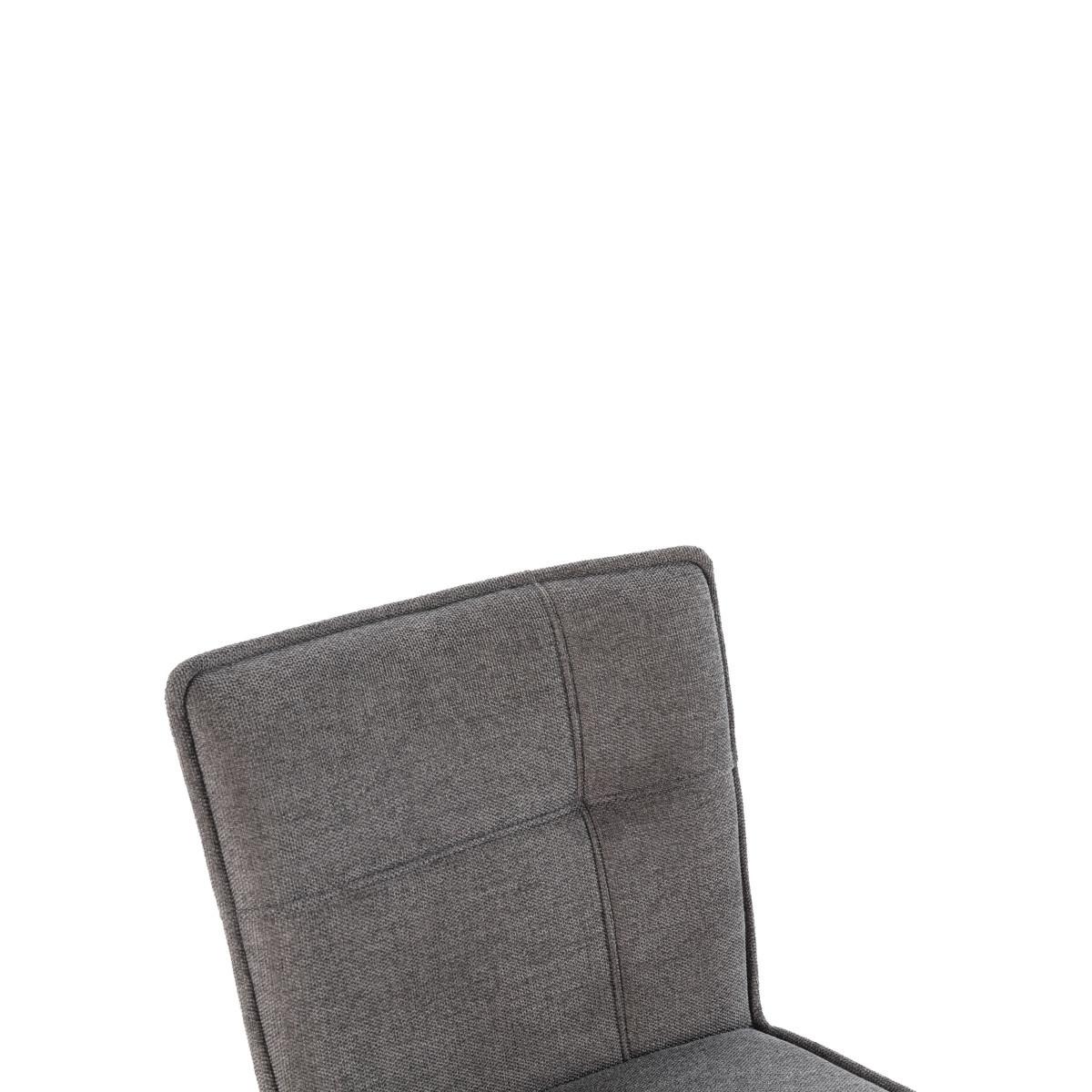 ESSZIMMERSTÜHLE STOFF 2er set 60/50,5/60 cm - Dunkelgrau, Textil (60/50.5/53.5cm) - Calicosy