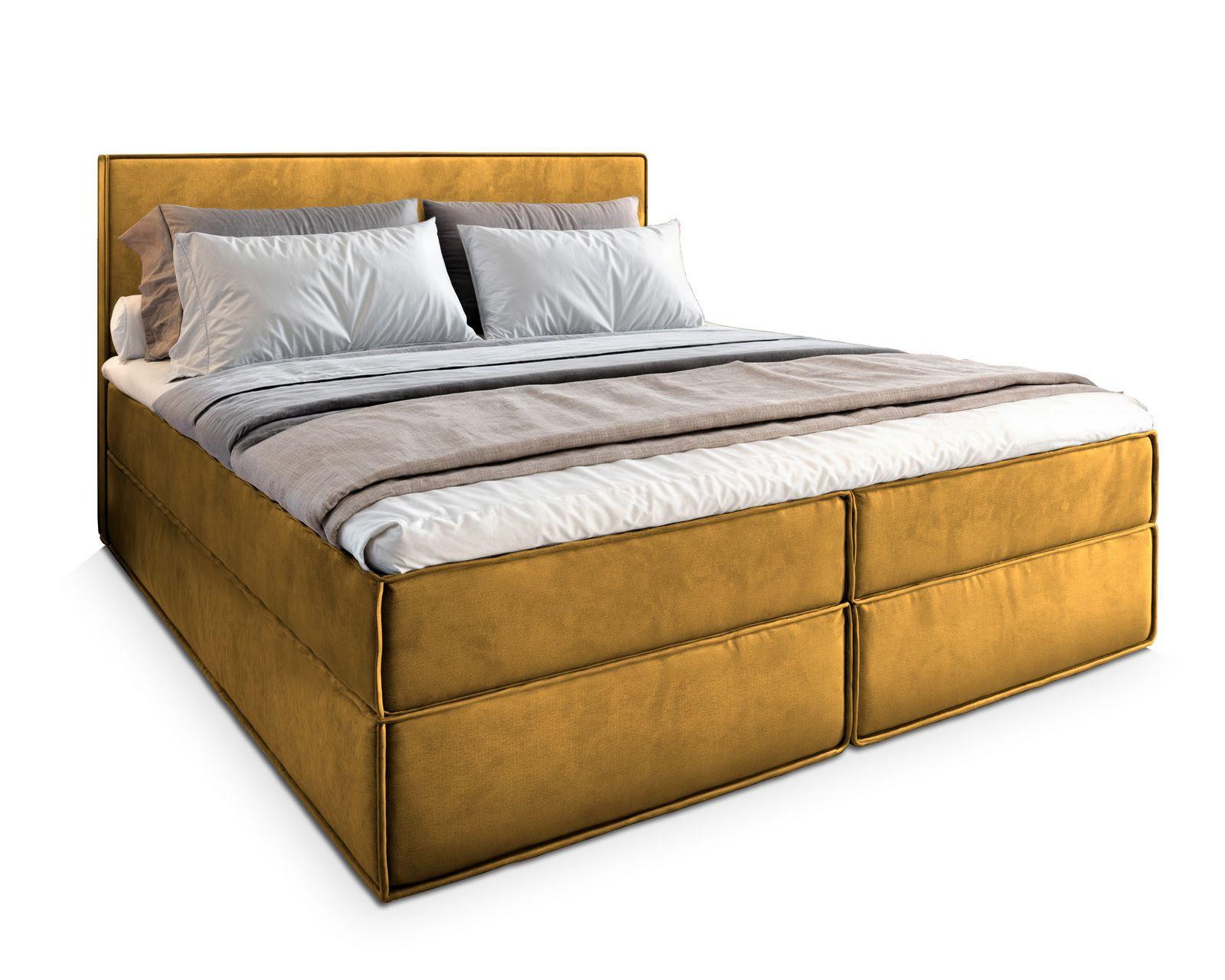 BOXBETT PELLIO 140x200 cm mit Matratze und Topper - Gelb - Gelb, Holz (140/200cm) - MASSENO