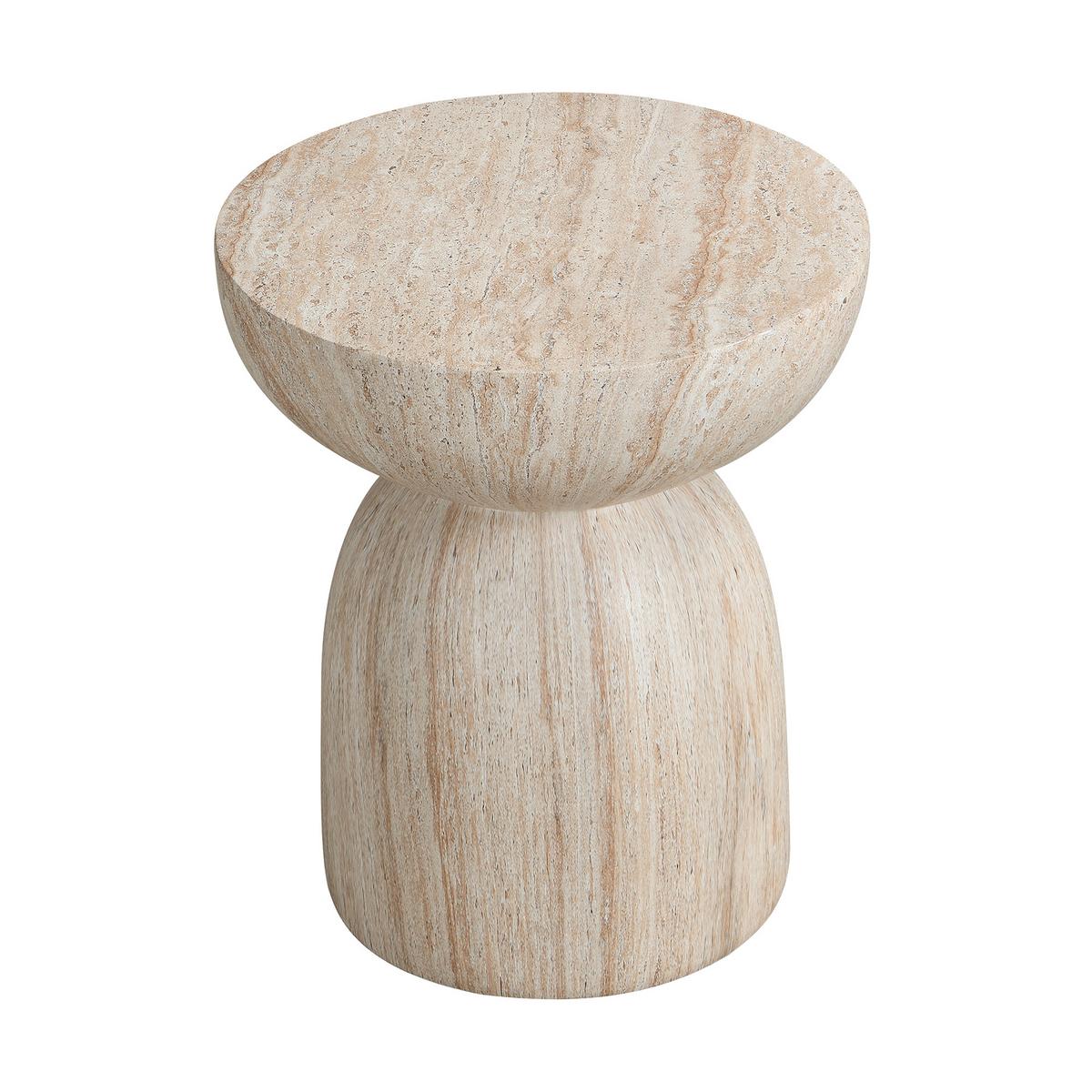 BEISTELLTISCH MgO travertin-optik outdoor leicht - Beige, Stein (45/45/52.5cm) - Urban Meuble