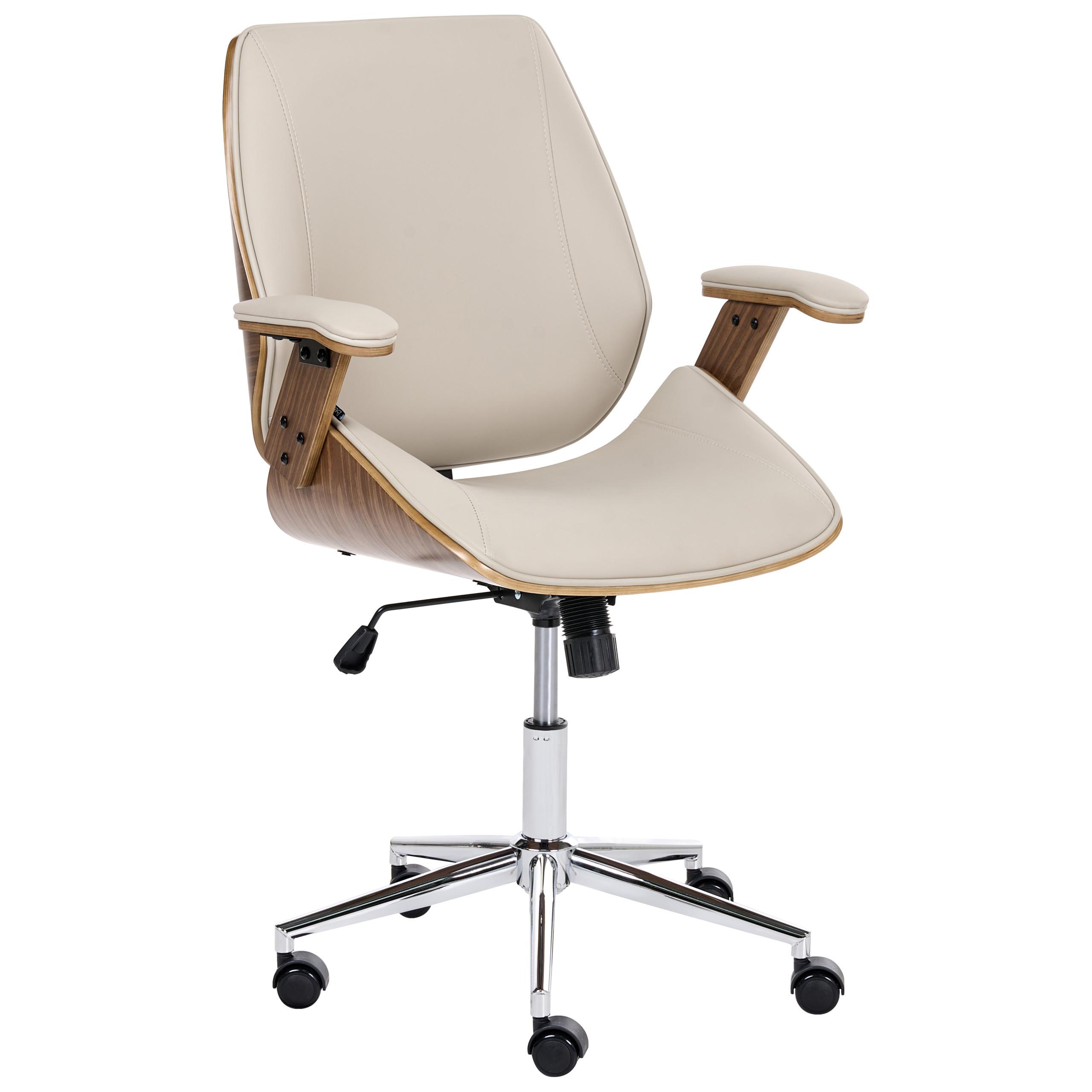 BÜROSTUHL Kunstleder Taupe Bendra - Taupe, Kunststoff (61/98/58cm) - Beliani