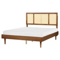 BETT mit Lattenrost 160/200 Gummibaumholz Braun Auray - Braun, Holz (160/200cm) - Beliani