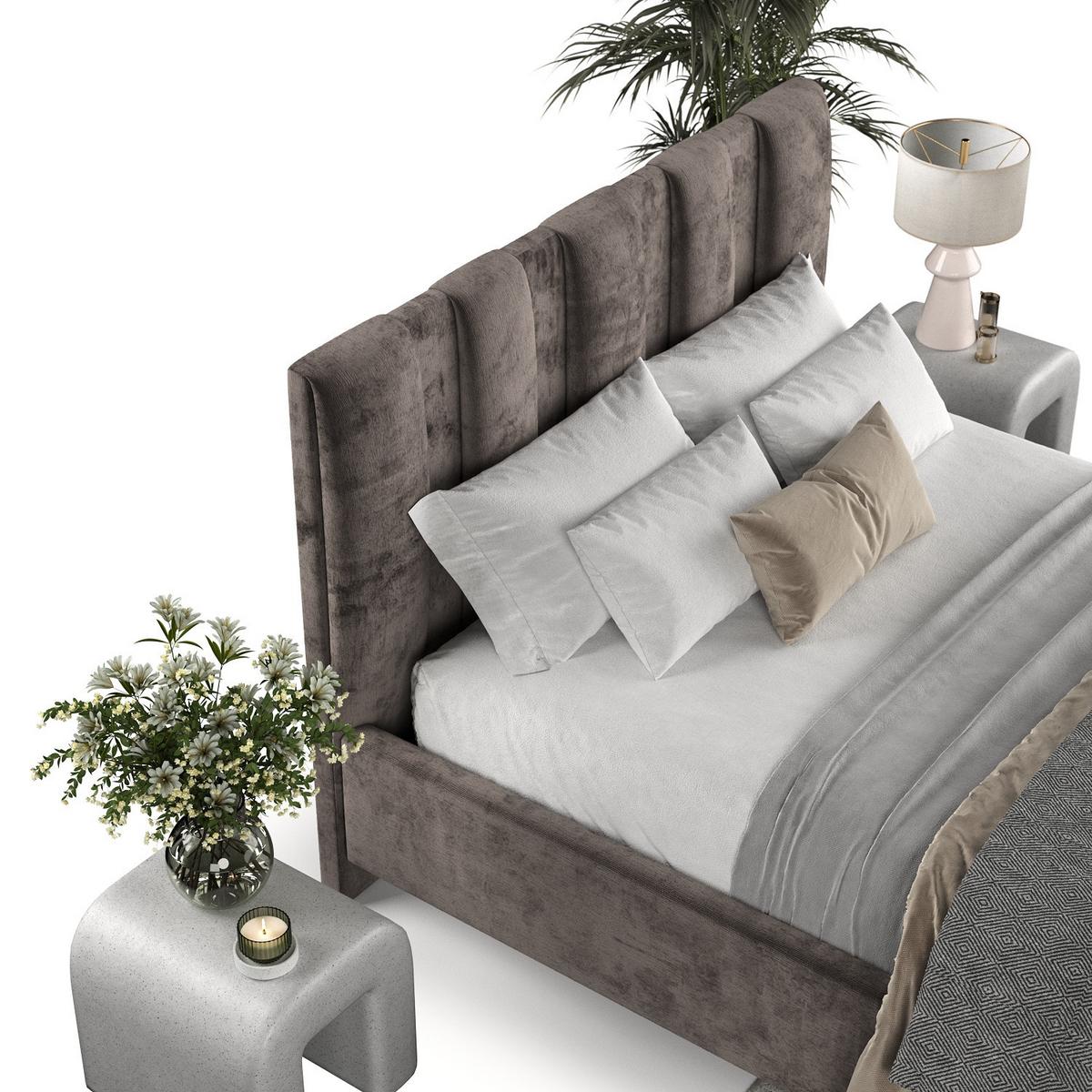 POLSTERBETT Loom 140/200 cm Braun im Lotta Stoff - Naturfarben/Braun, Holz/Holzwerkstoff (140/200cm) - AltaBeds