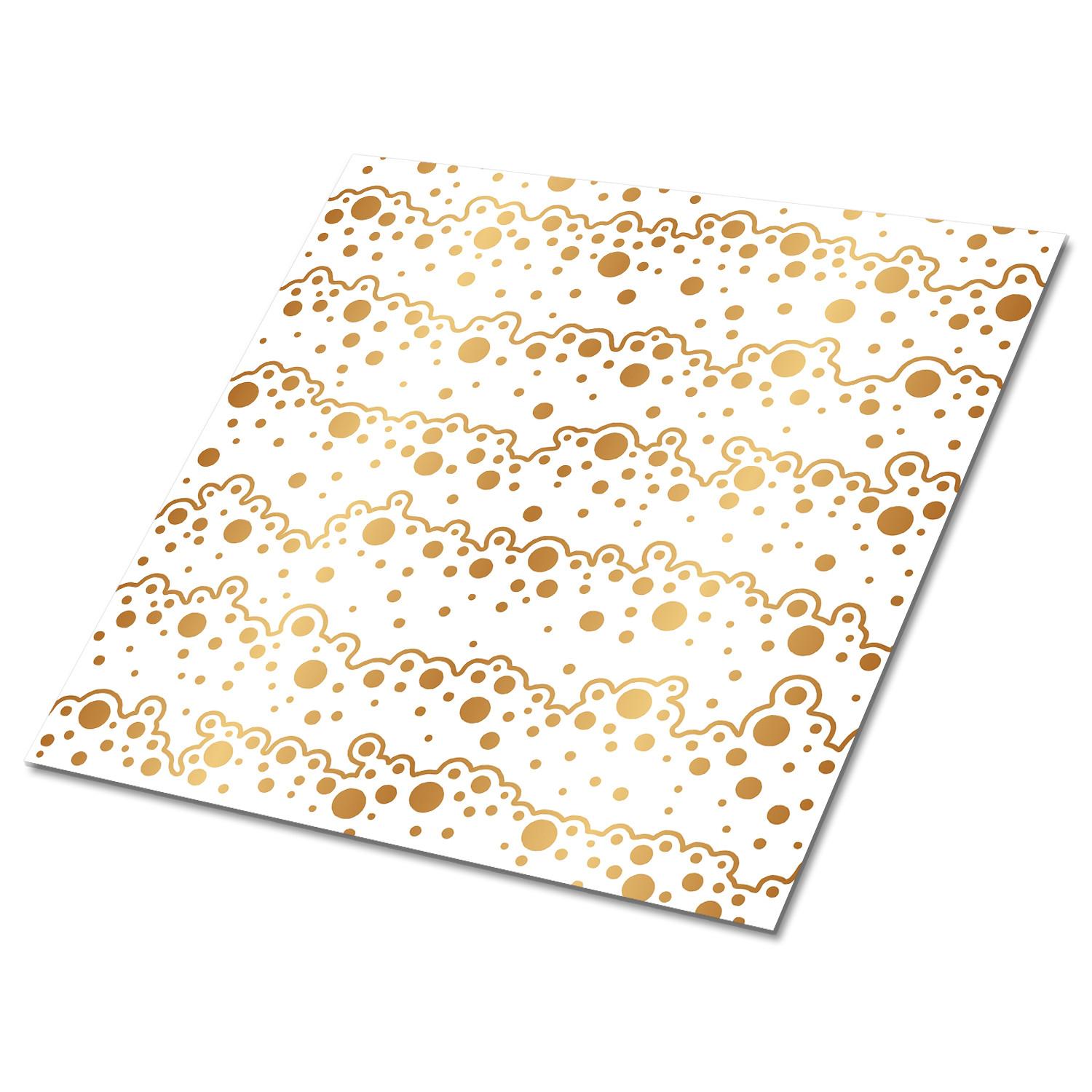 FLIESENAUFKLEBER 9 Stück 30x30 cm selbstklebend Seifenschaum - Goldfarben, Textil (30/1.6/30cm) - TULUP