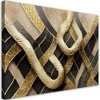 WANDBILD textur glamour schlangenhaut - Goldfarben, Textil (60/40cm) - Feeby