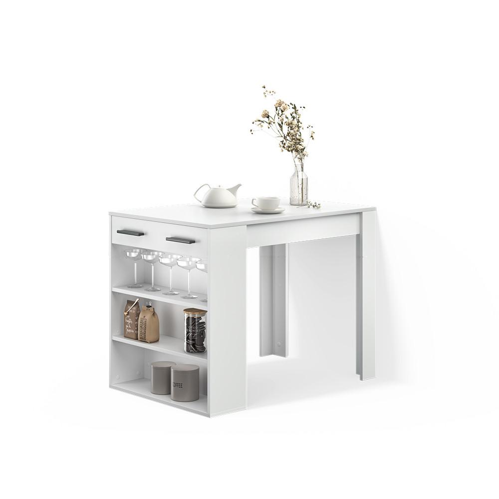 ESSTISCH Regusa Weiß 67 x 100 cm - Weiß, Holzwerkstoff (100/67/77.5cm) - Livinity®