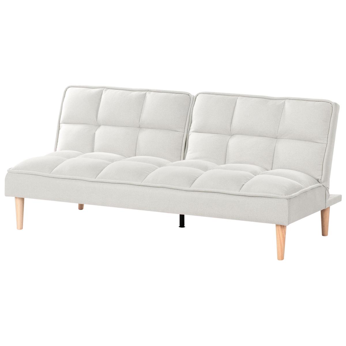 SCHLAFSOFA 3-Sitzer Stoff Cremeweiß Siljan - Creme, Textil (177/80/80cm) - Beliani