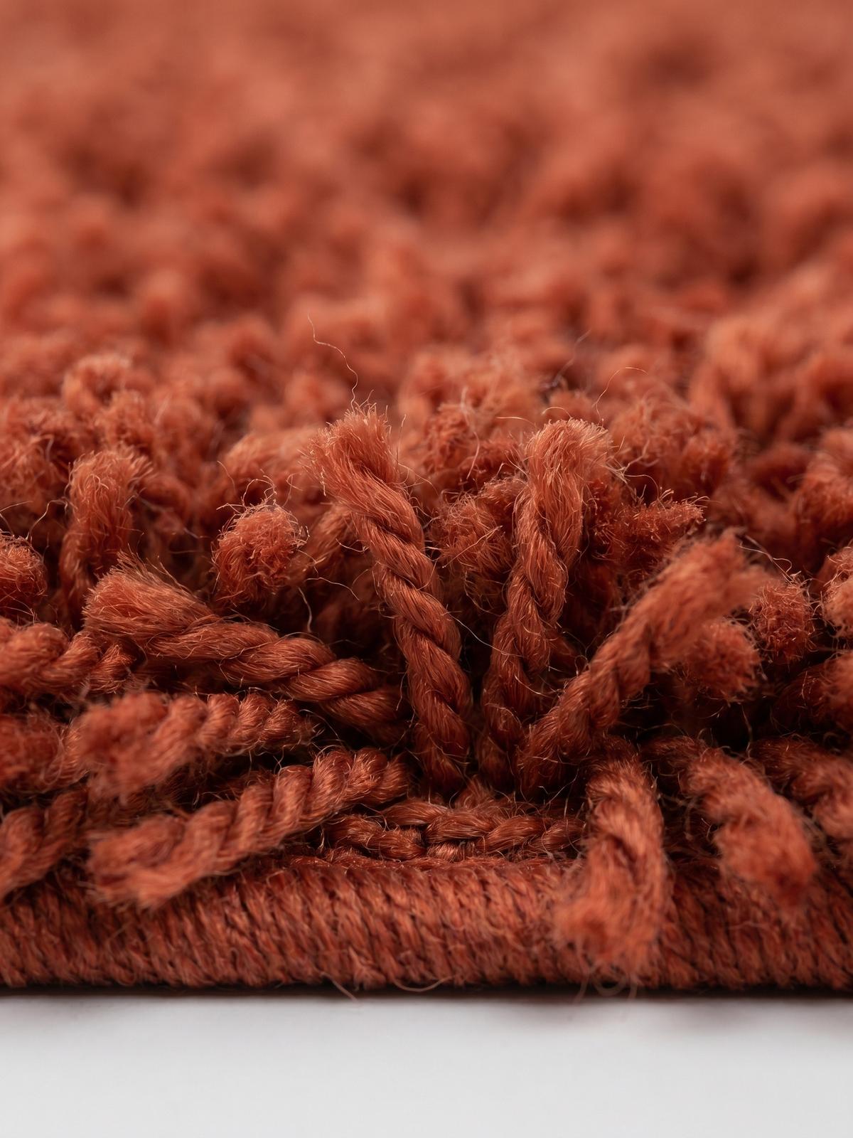 HOCHFLORTEPPICH RHEIN, einfarbig, aus Polypropylen, Terrakotta, Ø 160 cm - Orange, Textil (160/160cm) - KADIMA DESIGN