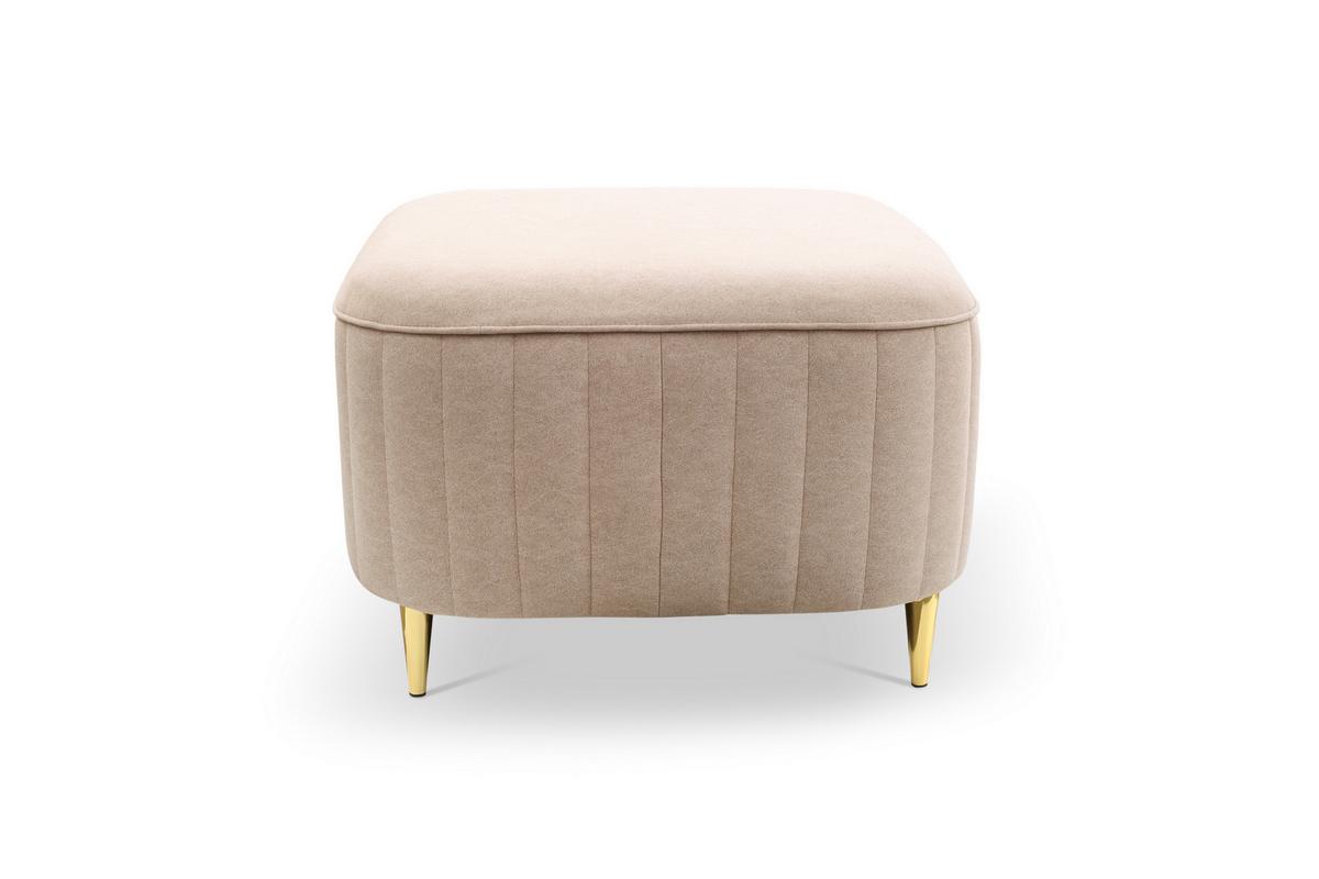 POLSTERHOCKER VELA Glamour Sitzhocker, Fußhocker Beige - Beige, Holzwerkstoff/Metall (60/41/60cm) - MASSENO