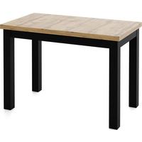 ESSTISCH Arden rechteckig, Eiche Hell Braun 100/60/73 cm - Eiche Wotan/Schwarz, Holz/Holzwerkstoff (60/100/73cm) - WFL GROUP
