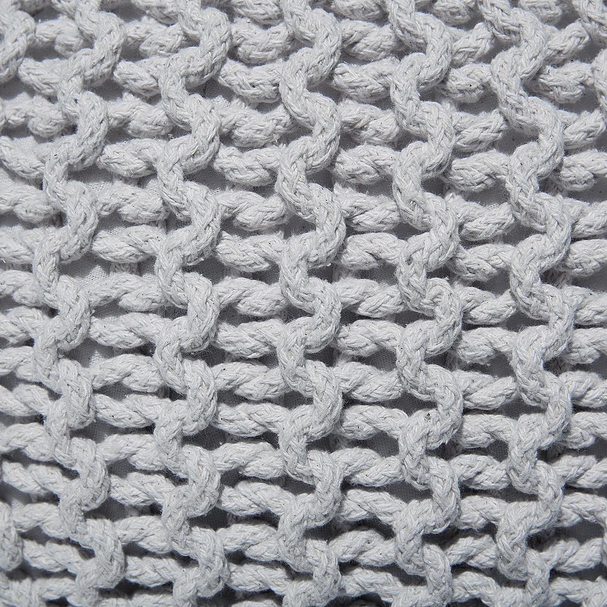 POUF Conrad 40/40/25 cm - Grau, Naturmaterialien/Textil (40/25/40cm) - Beliani