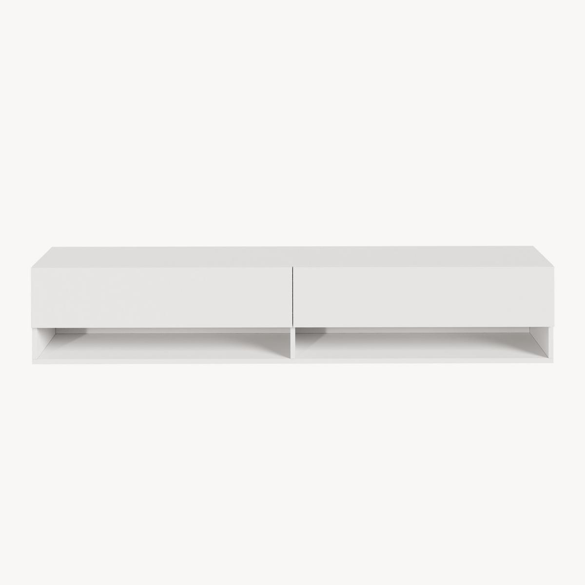 HÄNGELOWBOARD Halmstad - Weiß, Holzwerkstoff (160/30/31cm) - [en.casa]