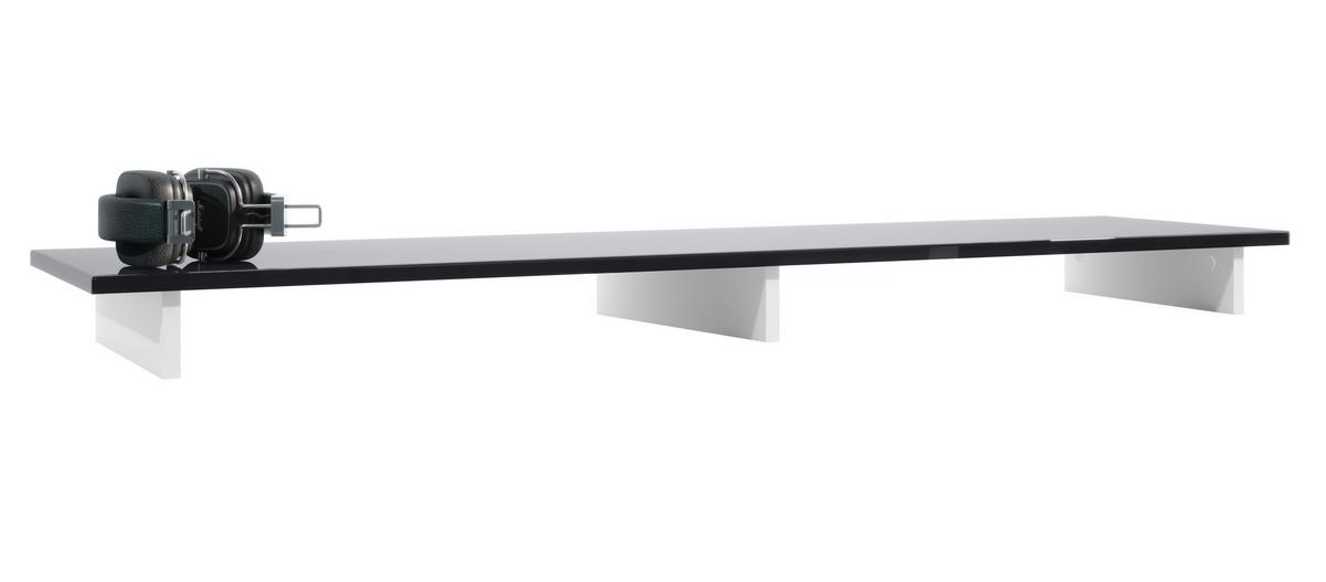 TVAUFSATZ Game Weiß matt / Schwarz Hochglanz - Schwarz Hochglanz/Weiß, Holzwerkstoff (138.5/9.5/34.5cm) - Vladon