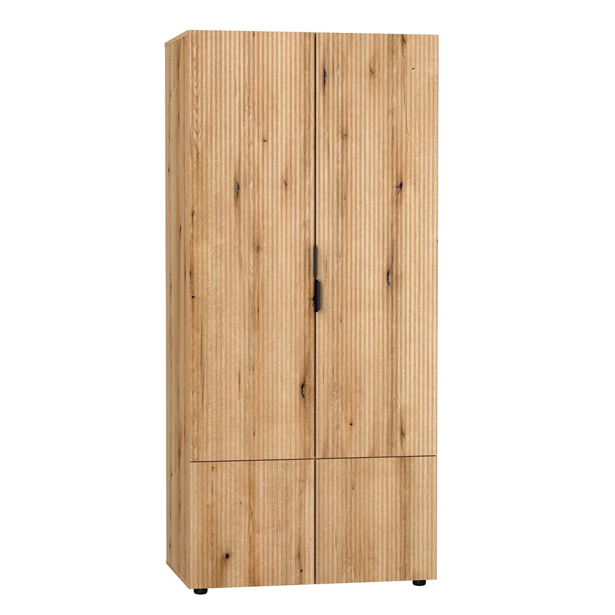 SCHRANK 4 Türen Soly Holz - Braun, Holzwerkstoff (90.4/198.5/56.1cm) - Petits-meubles
