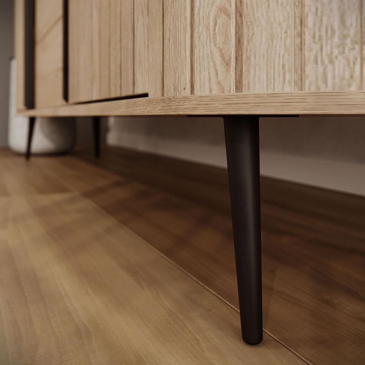 KOMMODE WILLOW 2D3S mit Schiebetüren - Eichefarben, Holzwerkstoff (196/82/40cm) - Lookway