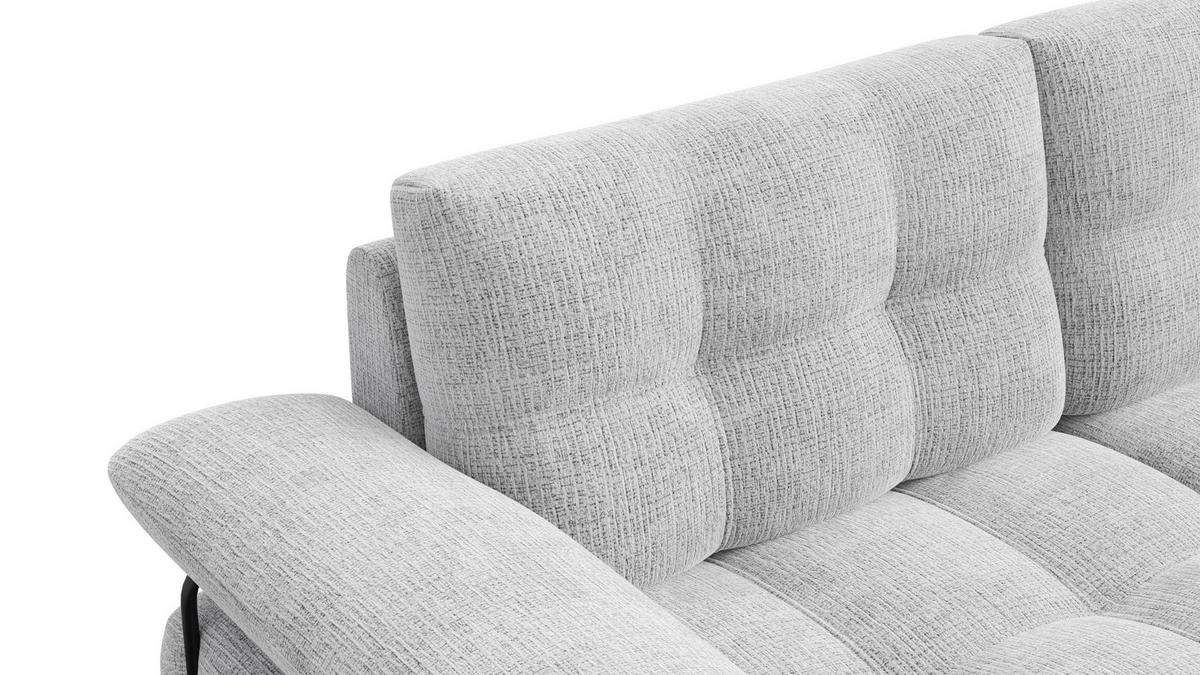 SOFA BUBBARA 2,5-Sitzer, hellgrau - Hellgrau/Schwarz, Holz/Textil (215/87/96cm) - Wozimo