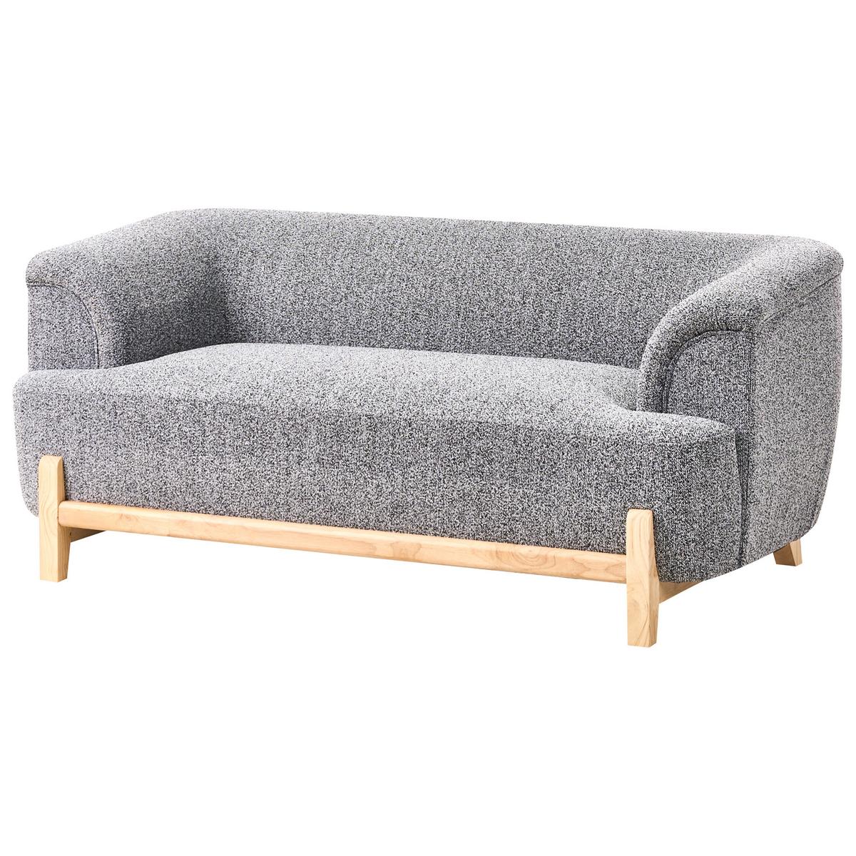 SOFA-SET 5-Sitzer Stoff Dunkelgrau Alnor - Dunkelgrau/Braun, Textil (205/67/85cm) - Beliani