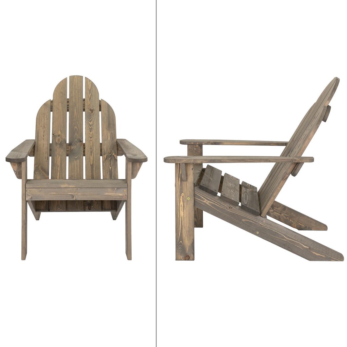 ADIRONDACK-GARTENSTUHL aus Tannenholz Grau - Grau, Holz (89/92.5/70cm) - ML-DESIGN