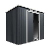 GERÄTESCHUPPEN M Anthrazit - Anthrazit, Metall (132/174/218cm) - Juskys