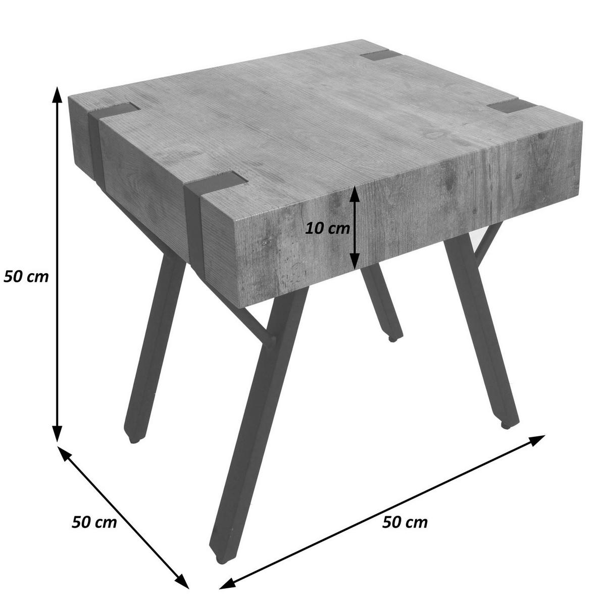 BEISTELLTISCH quadratisch Grau - Grau, Holz (50/50/50cm) - MCW