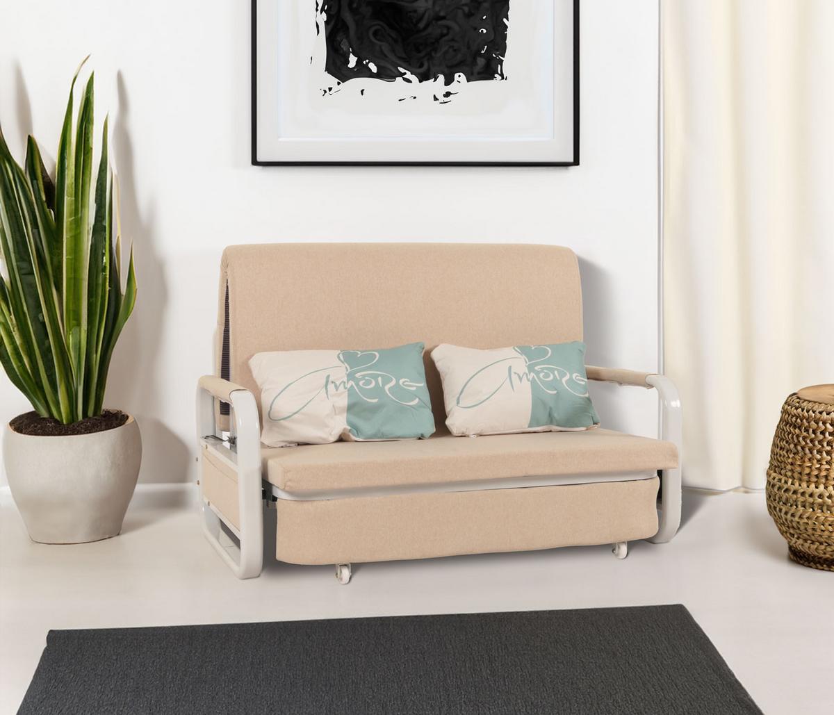 SCHLAFSOFA Beige - Beige, Textil (130/71/185cm) - MCW