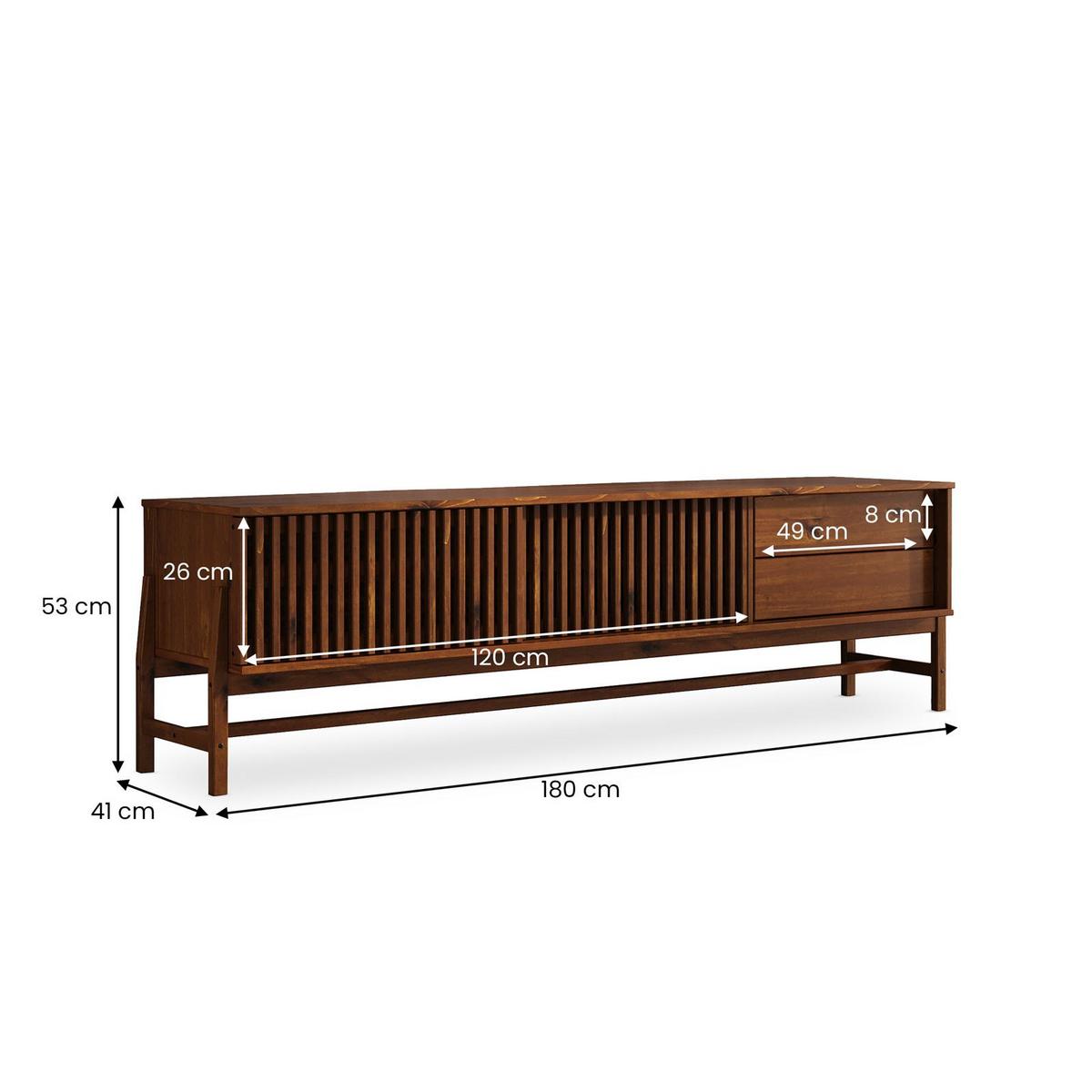 LOWBOARD ADAMO Kastanie - Kastanienfarben, Holz (180/52/41cm) - IDIMEX