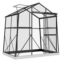 ALU-GEWÄCHSHAUS, mit Fenster, Schiebetür, Fundament, für Garten, Balkon, Schwarz - Schwarz, Metall (131/203/192cm) - Outsunny