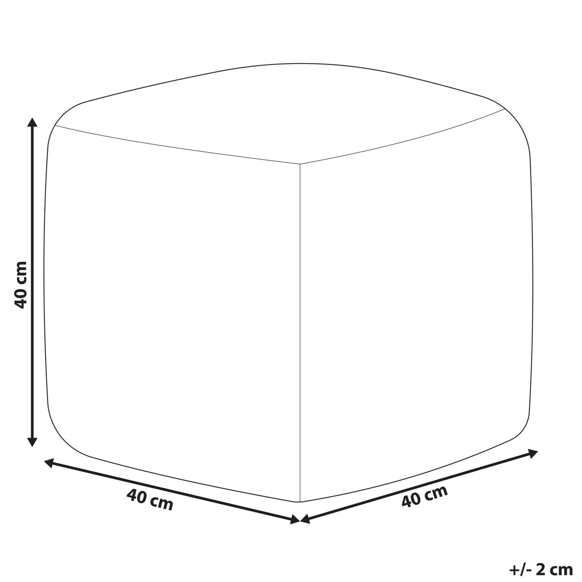 POUF Bhilwara 40/40/40 cm - Weiß, Naturmaterialien/Textil (40/40/40cm) - Beliani