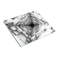 GLASPLATTE 60x52 cm Würfel - Beige/Braun, Glas (60/0.4/52cm) - TULUP