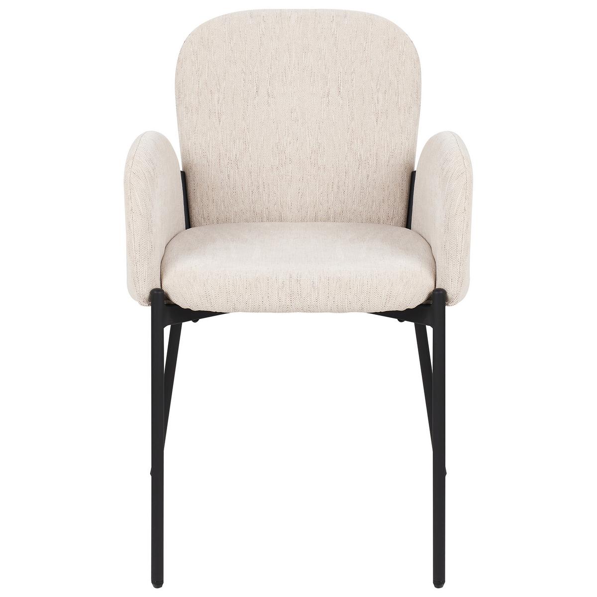 ESSZIMMERSTUHL 2er-Set Stoff Beige Albee - Beige/Schwarz, Textil (52/81/47cm) - Beliani