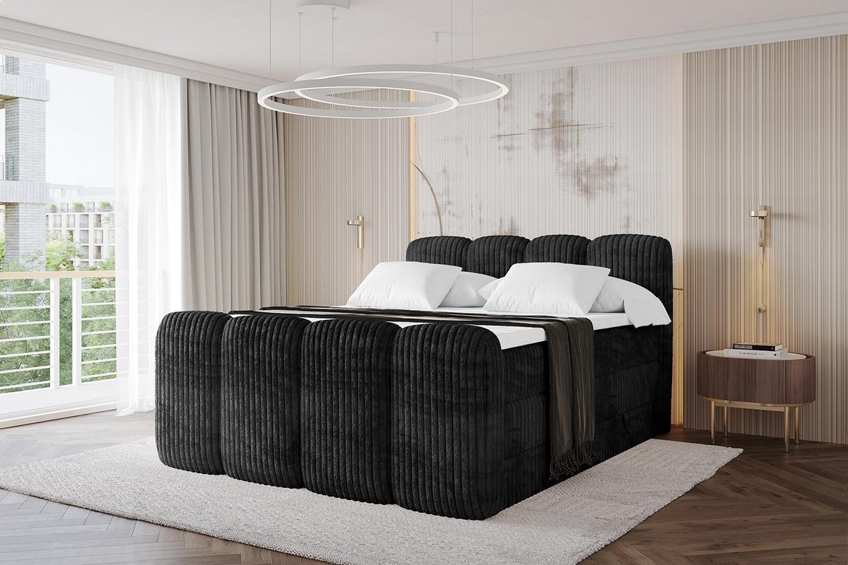 BOXBETT mit Matratze H3|H4 und Lattenrost - NINA-Z KING - 140x200 cm Tila - Schwarz - Graubraun, Holzwerkstoff (140/200cm)