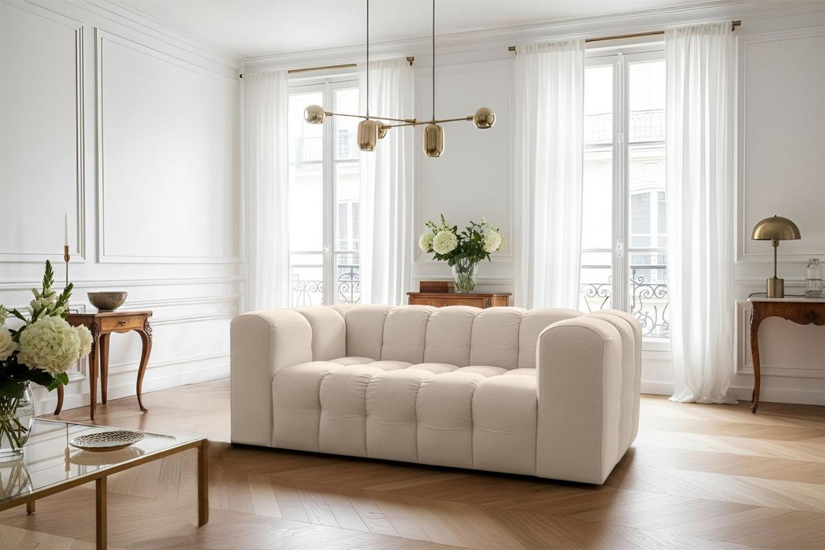 SOFA 2-sitzer Solvie In Tiffani - Beige, Holzwerkstoff/Textil (200/75/106cm) - Fun Möbel