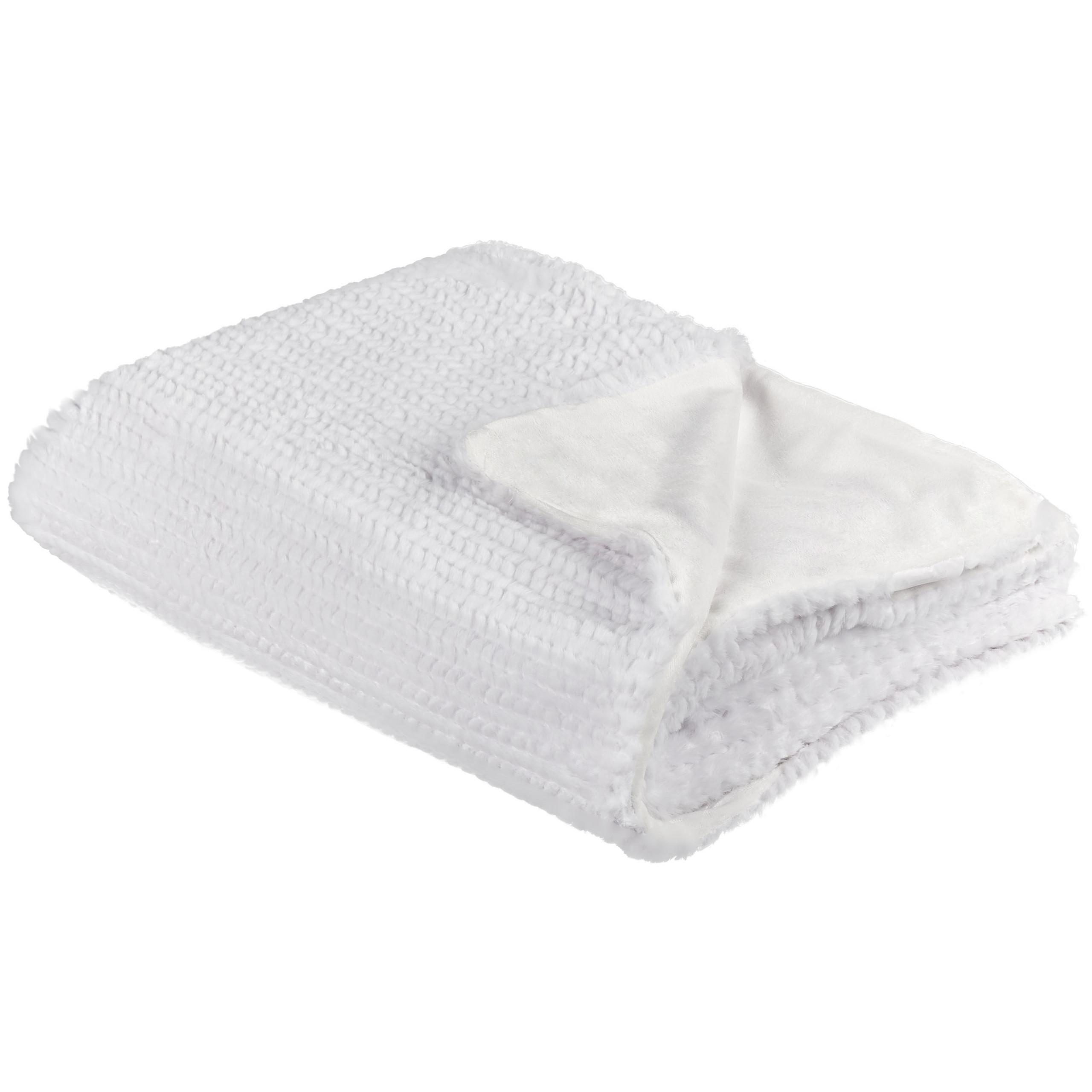 DECKE Weiß Bjas 150/200 cm - Weiß, Textil (150/200cm) - Beliani