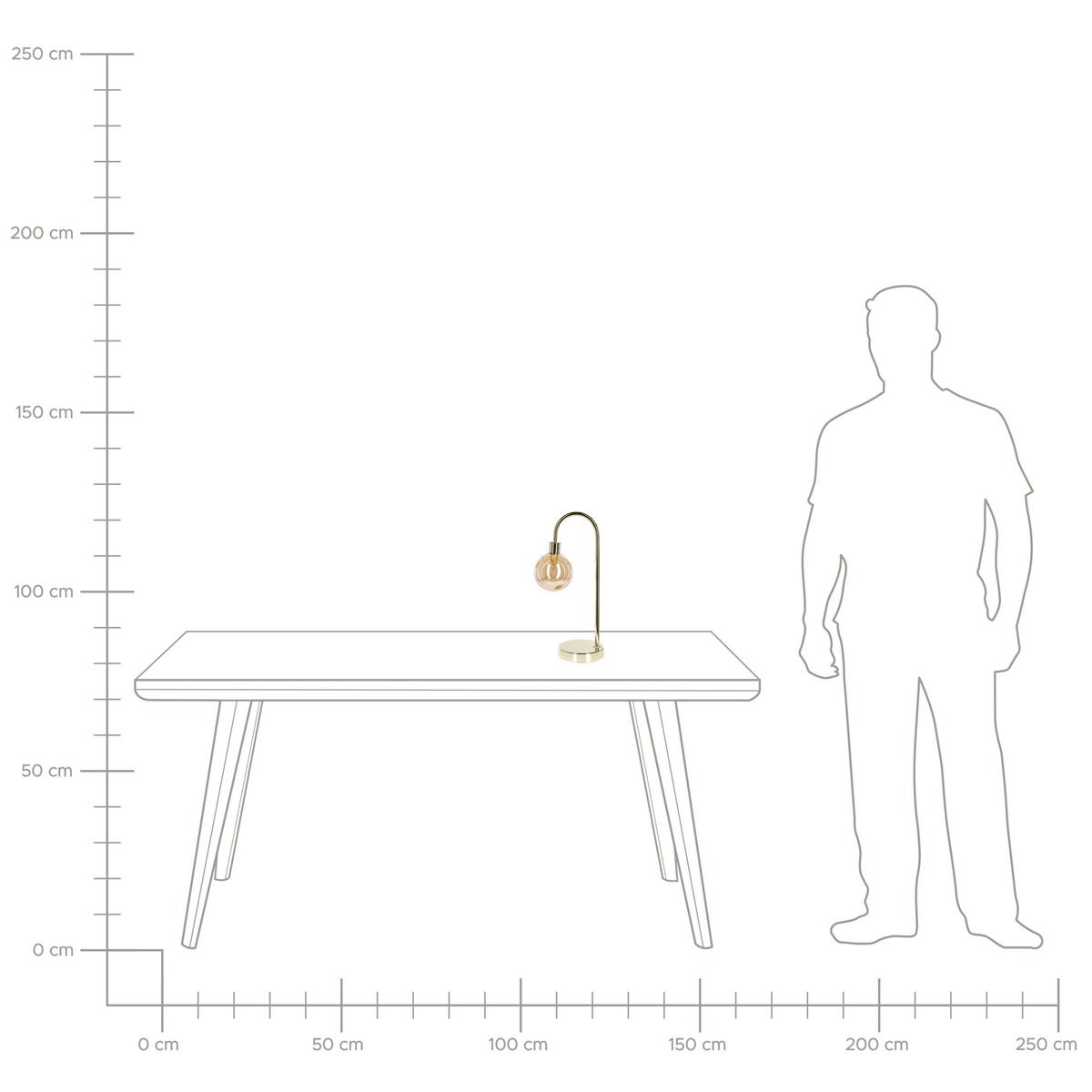 TISCHLAMPE Ramis 13/13/41 cm - Goldfarben, Metall (13/13/41cm) - Beliani