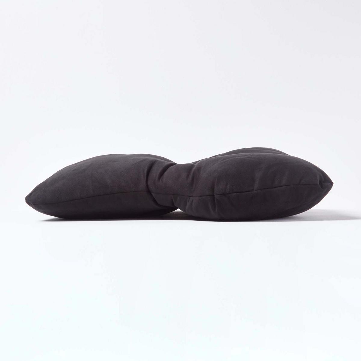 RÜCKENKISSEN schwarz 68/58 cm – Stützkissen für Sessel, Velours - Schwarz, Textil (68/15cm) - Homescapes