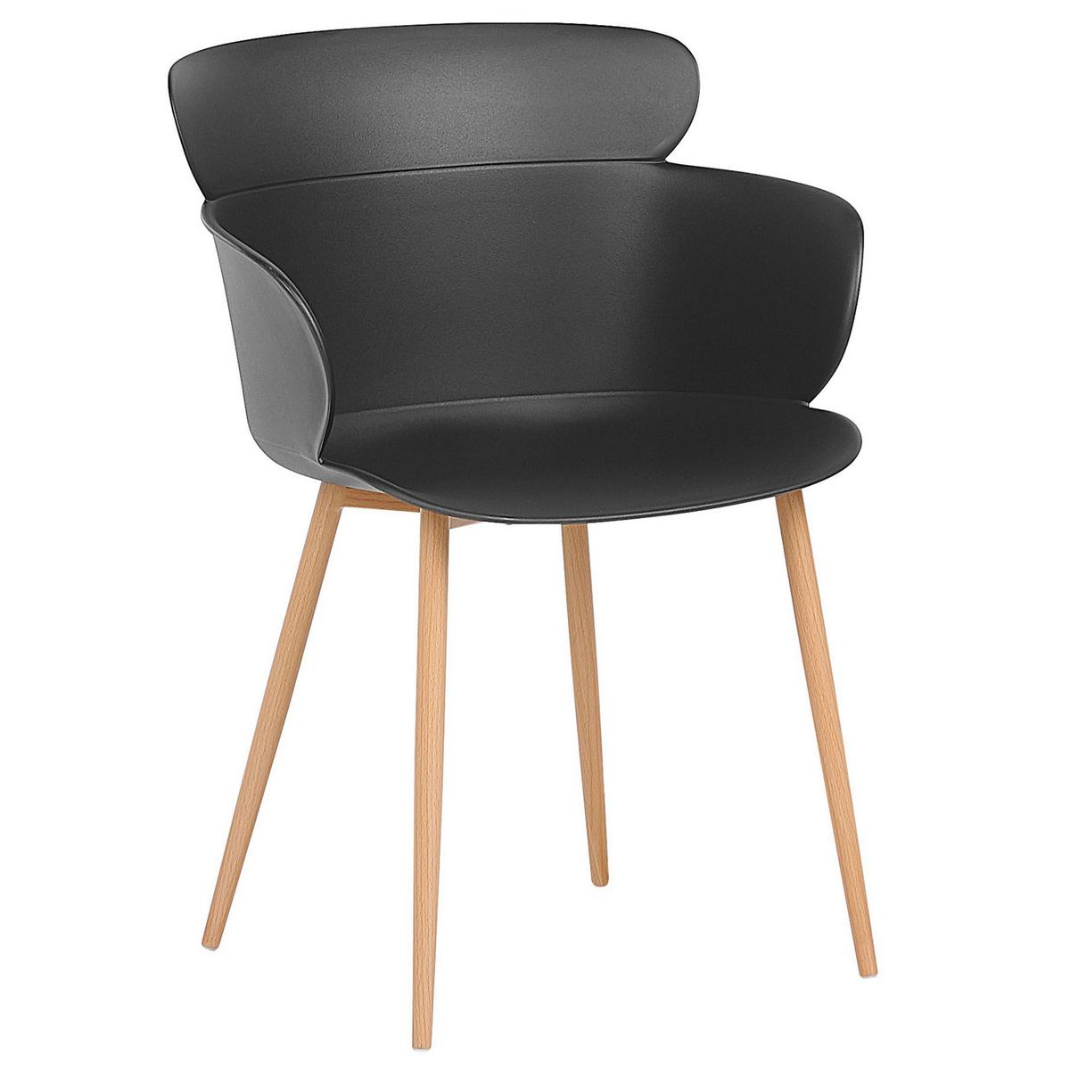 ESSZIMMERSTUHL 2er-Set Kunststoff Schwarz Sumkley - Schwarz, Kunststoff/Metall (61/82/54cm) - Beliani