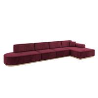 ECKSOFA Ottomane Rechts IREA-L3 - 412x165x80 cm Bordeauxrot - Bordeaux, Holzwerkstoff/Textil (412/165cm) - ALTDECOR