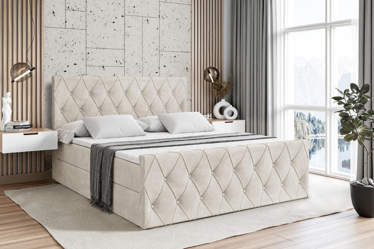 BOXBETT AMAY-Z - 140x200 cm - H3 - Ecru - Ecru, Holzwerkstoff (140/200cm) - ALTDECOR