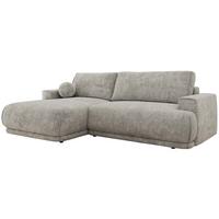 ECKSCHLAFSOFA RINA L Hellgrau Schenille grob gewebt - links - Hellgrau/Schwarz, Kunststoff/Textil (267/170cm) - MKS