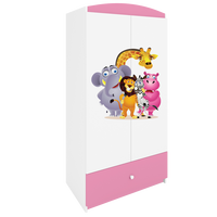 KINDERKLEIDERSCHRANK ZOO - Hellrosa, Holzwerkstoff (90/175/52cm) - RAUMHIRSCH FURNITURE