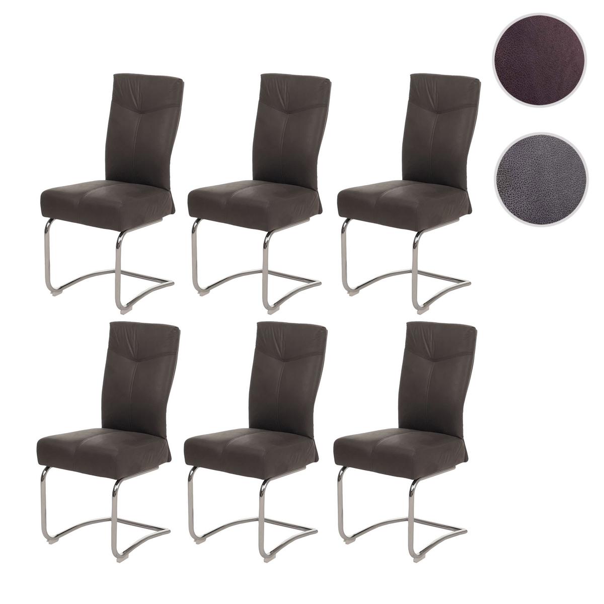 ESSZIMMERSTUHL Grau, Braun 6er-Set - Braun/Grau, Textil (46/105/60cm) - MCW