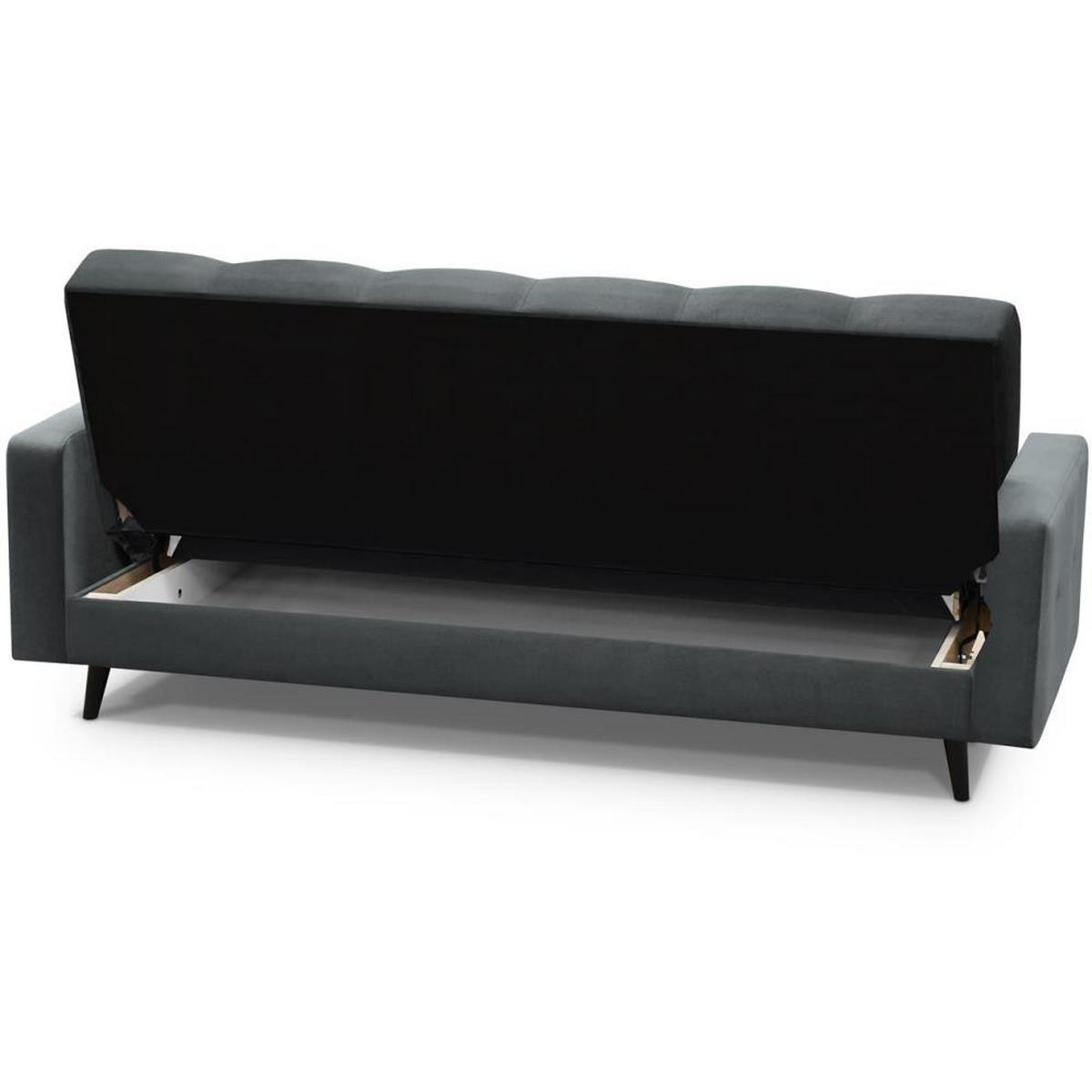 3-SITZER Schlafsofa Nancy Bis grau - Grau, Holz/Textil (220/89/93cm) - Beautysofa