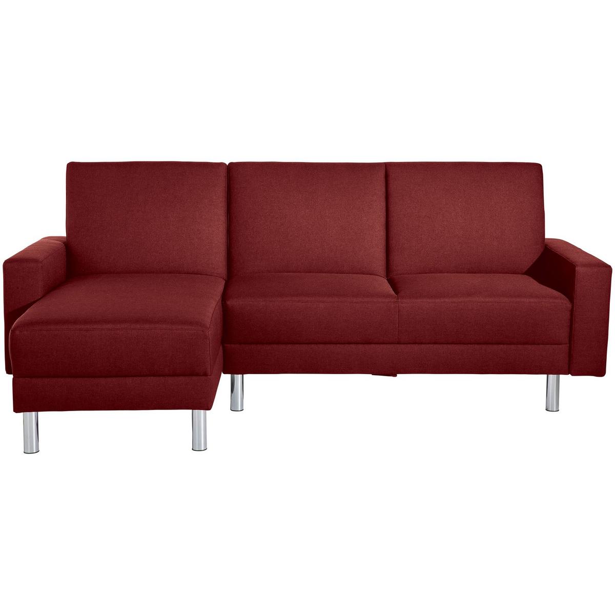 FUNKTIONSSOFA mit Hocker Katryna Flachgewebe rot - Rot, Kunststoff (144/92/230cm) - 58aufmkessel