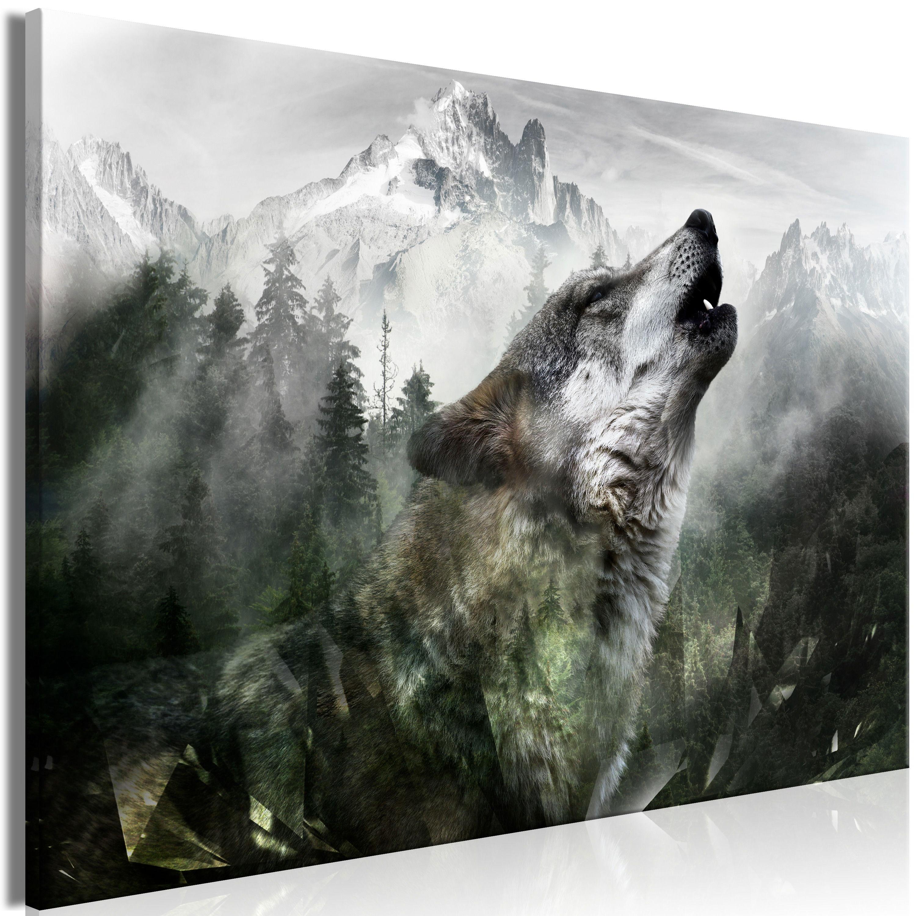 KUNSTDRUCK Grün 120/80 cm - Grau/Grün, Textil (120/80cm) - KUNSTLOFT